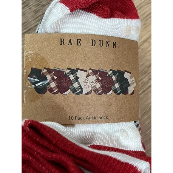 VHTF NWT Rae Dunn KIDS 10 Pack Ankle Socks Holiday Collection Cotton Blend Multi - Picture 2 of 3